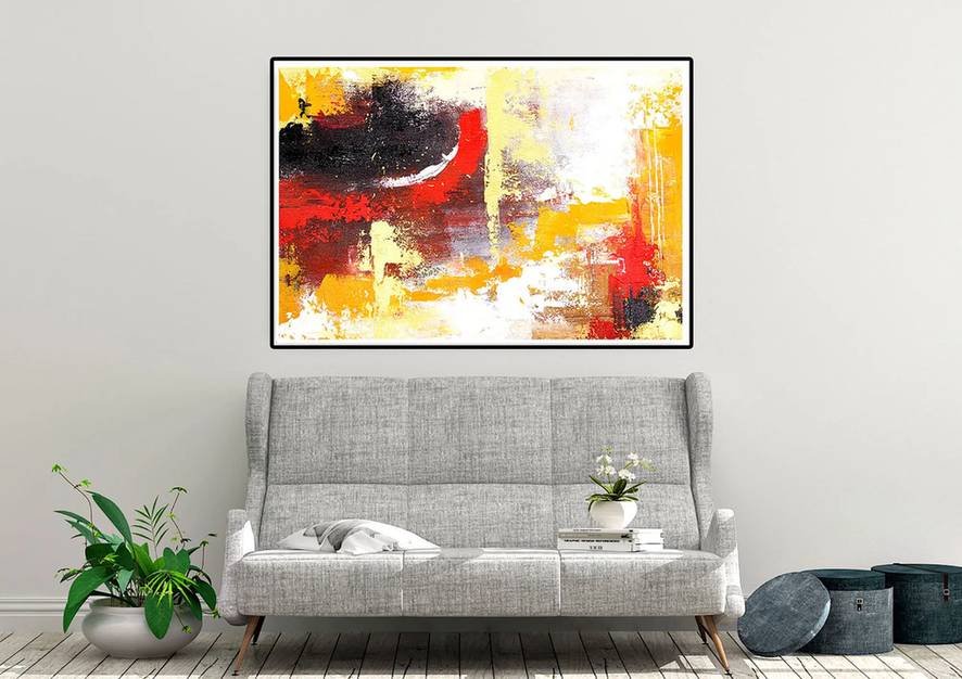 Brown Contemporary Abstract - oversized canvas painting for bedroom